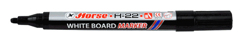 Picture of ปากกาไวท์บอร์ดหัวกลม ตราม้า H-22 ดำ 