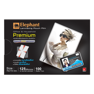 Picture of ตราช้าง ฟิล์มเคลือบบัตร PREMIUM 70x110มม. 125MIC.