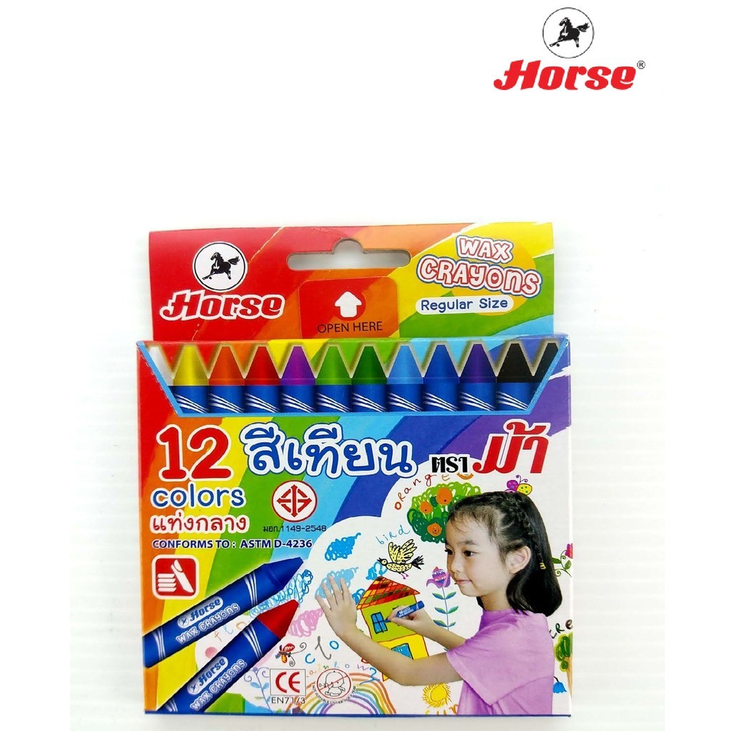 Picture of ตราม้า สีเทียน 12 สี ขนาดกลาง