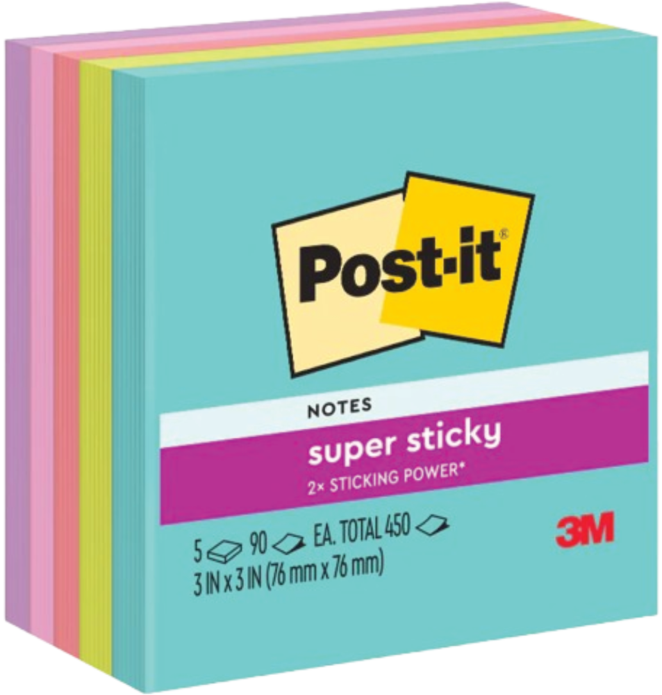 Picture of โพสต์-อิท โน๊ต 654-5SSMIA คละสีสะท้อนแสง 3 x 3"(5 เล่ม)(1x24)