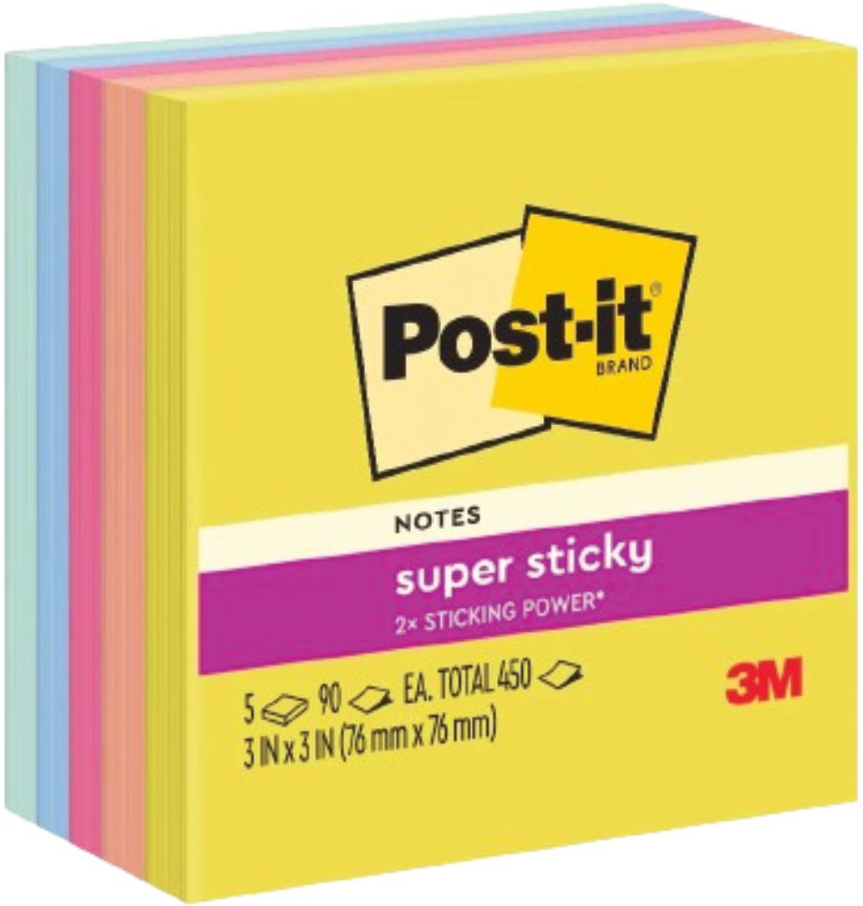 Picture of โพสต์-อิท โน้ต 654-5SSJOY คละสีสะท้อนแสง 3 x 3"(5 เล่ม)(1x24)