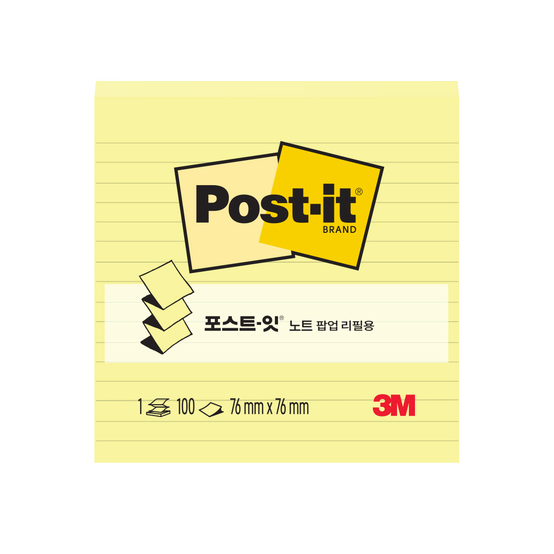 Picture of โพสต์-อิท โน้ต ชนิดเติมแท่นรุ่น(มีเส้น) R330-1CY 76x76มม. Post-it 3M