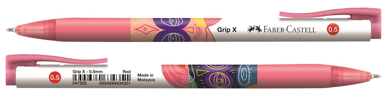 Picture of ปากกาลูกลื่น เฟเบอร์คาสเทล (Faber Castell) GRIP X5, 0.5 แดง