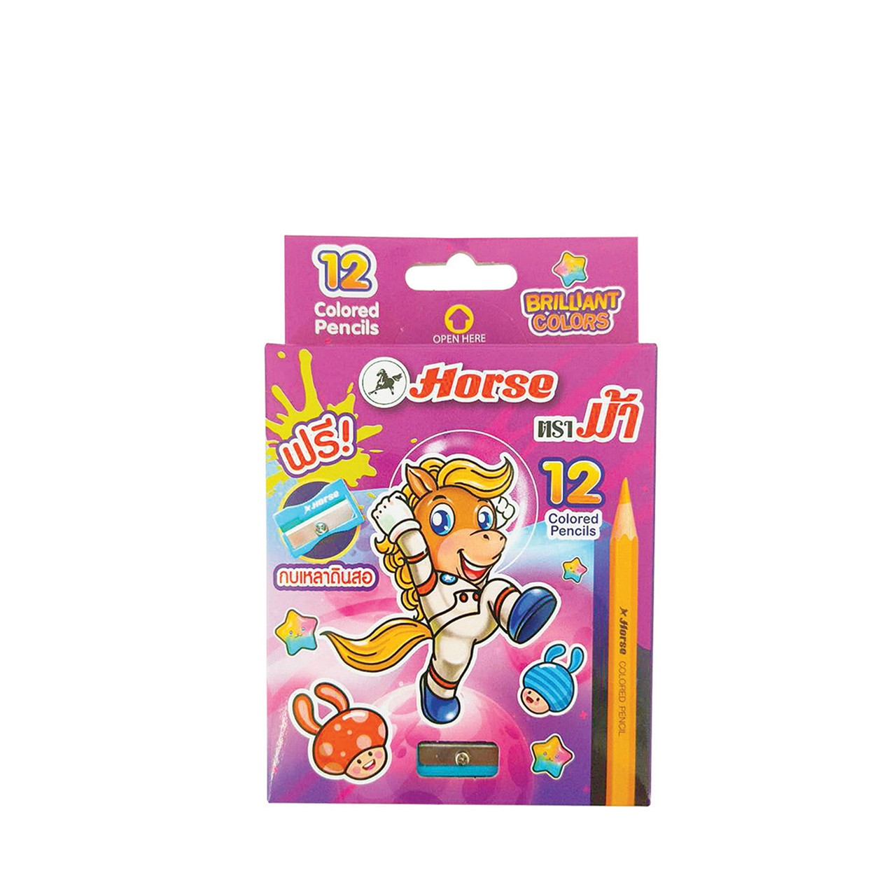 Picture of ตราม้า ดินสอสีไม้สั้น 12สี รุ่น Brilliant Colors