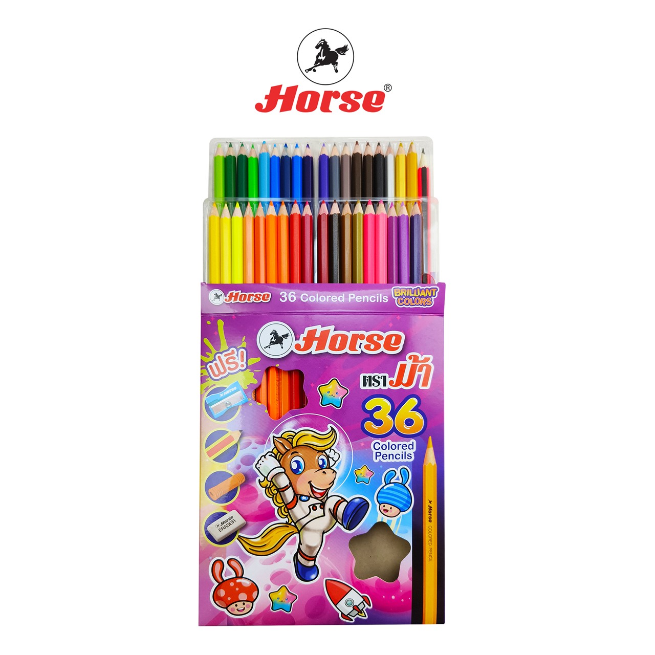 Picture of ตราม้า ดินสอสีไม้ยาว 36สี รุ่น Brilliant Colors