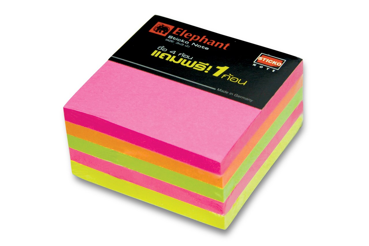 Picture of ตราช้างกระดาษโน้ตกาวในตัว นีออนสแต็ก (400แผ่น)