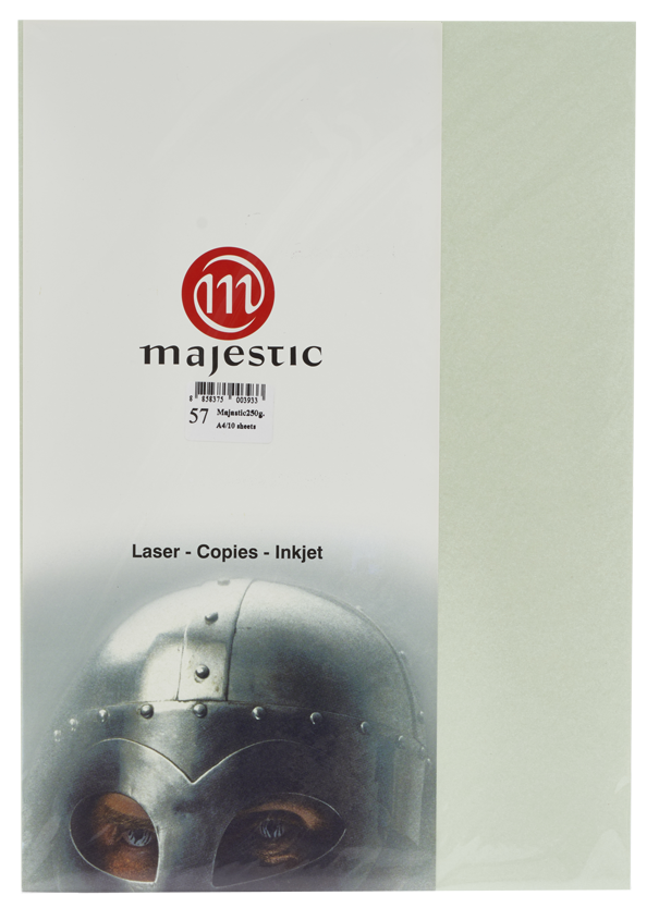 Picture of กระดาษประกายมุก Majestic เขียวอ่อน 250 แกรม, 057, 25 แผ่น