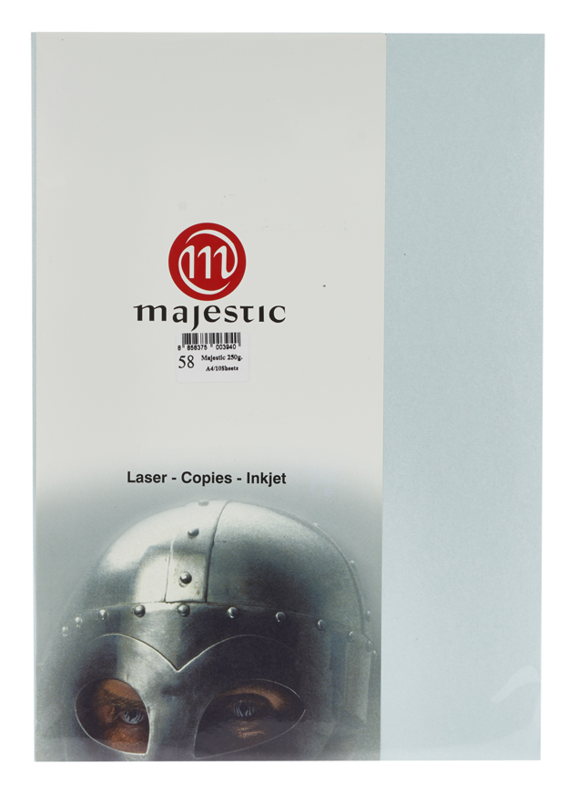 Picture of กระดาษประกายมุก Majestic ฟ้า 250 แกรม, 058, 25 แผ่น