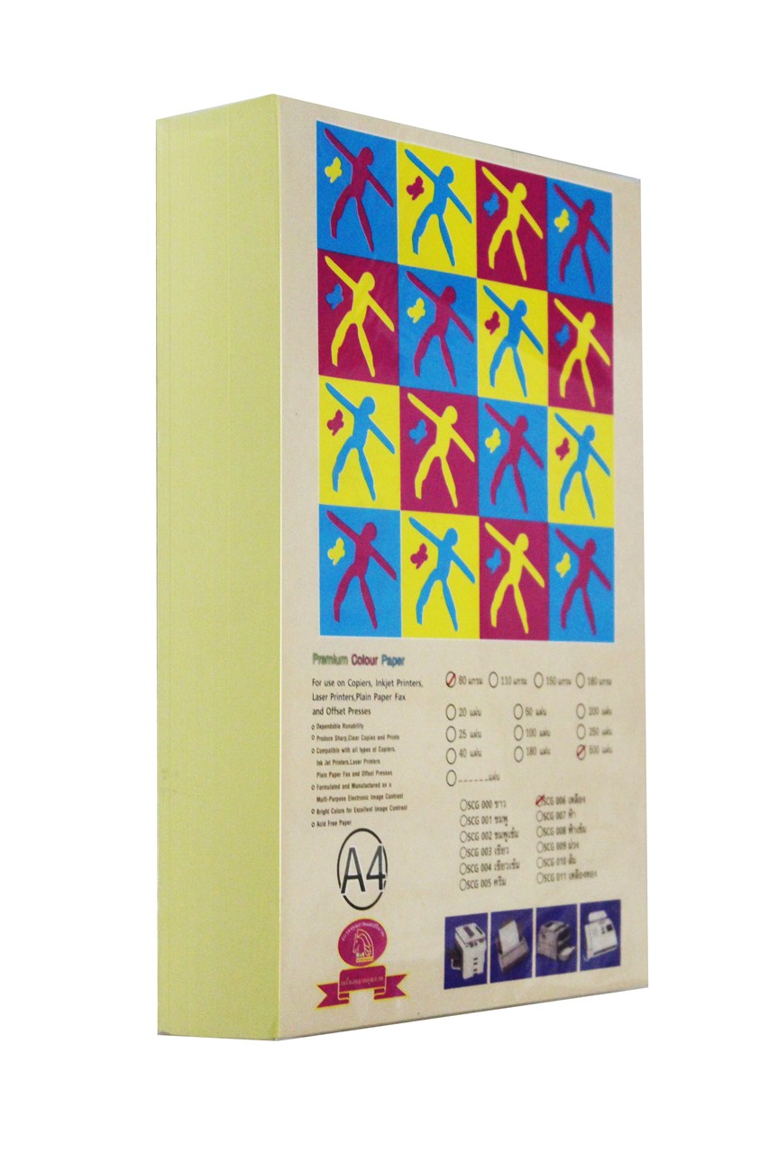 Picture of กระดาษสีถ่ายเอกสาร MAC สีเหลือง (06) 80 แกรม A4 (500 แผ่น)