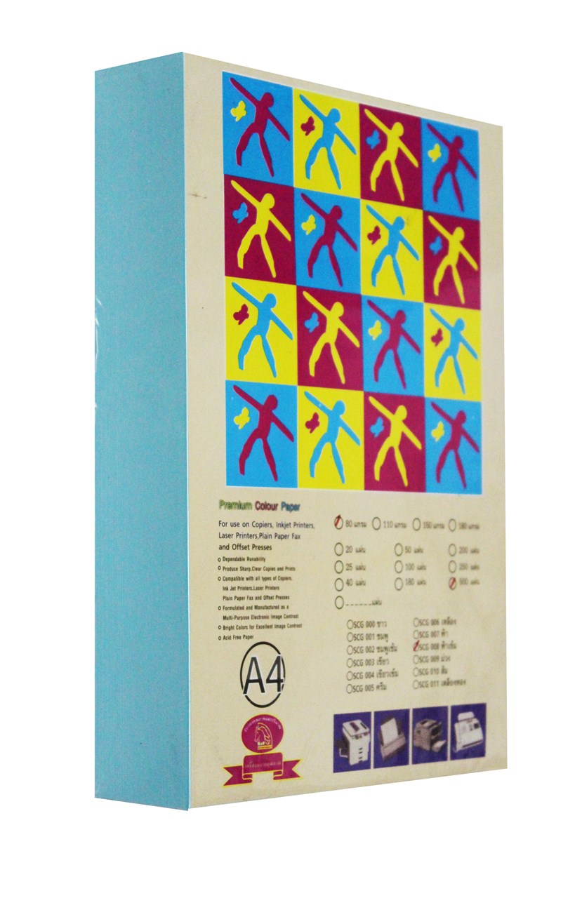 Picture of กระดาษสีถ่ายเอกสาร MAC สีฟ้าเข้ม (08) 80 แกรม A4 (500 แผ่น)