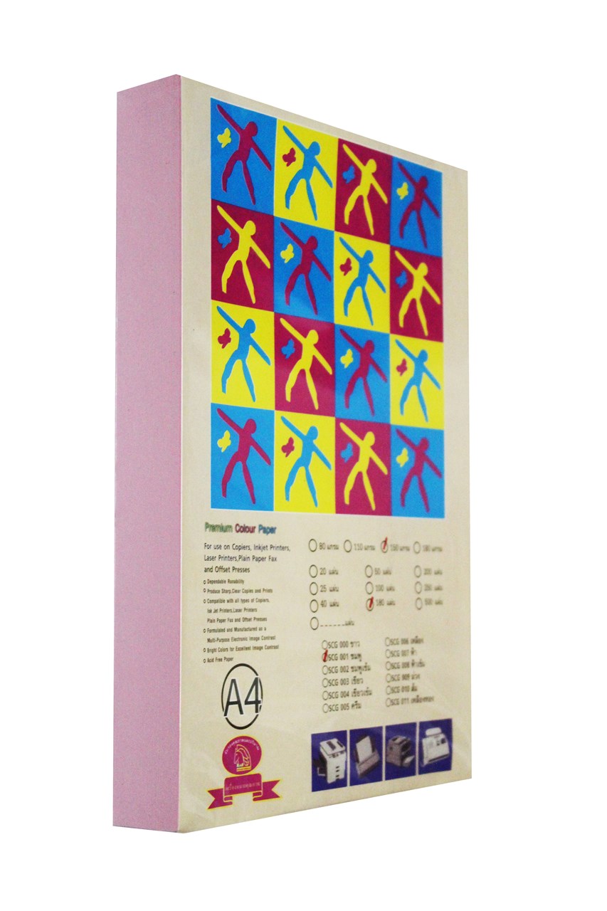 Picture of กระดาษการ์ดสี MAC 180 แกรม A4 สีชมพู (180 แผ่น)