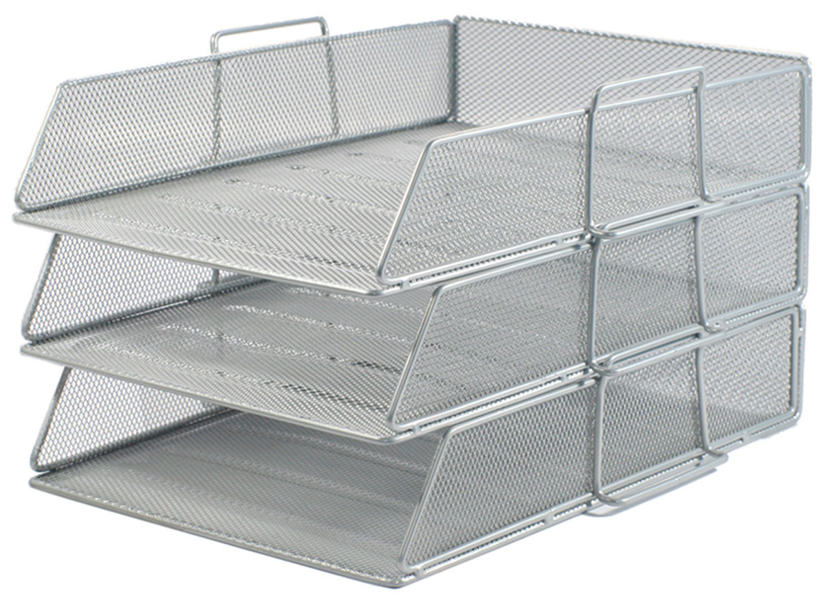 Picture of ตะแกรงลวดเคลือบ 3ชั้น ออร์ก้า H-0831, เงิน, 34x24.5x20 ซม.