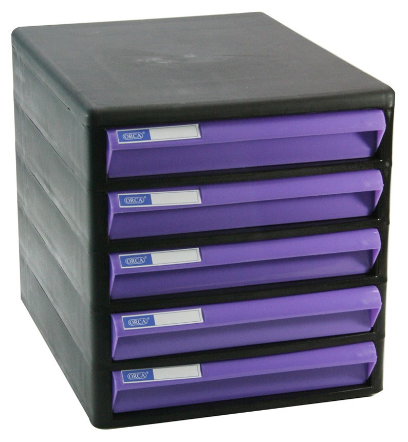 Picture of ตู้เอกสาร ออร์ก้า CBN-5 โครงดำ-ลิ้นม่วงทึบ 25.5 x 34 x 27.5 ซม.