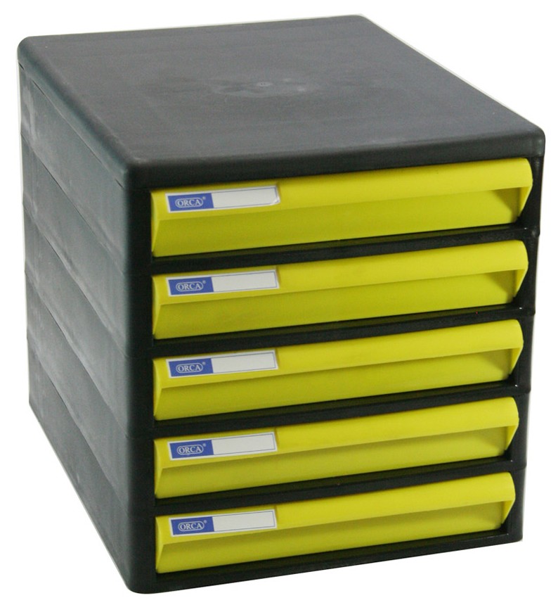 Picture of ตู้เอกสาร ออร์ก้า CBN-5 โครงดำ-ลิ้นเหลืองทึบ 25.5 x 34 x 27.5 ซม.