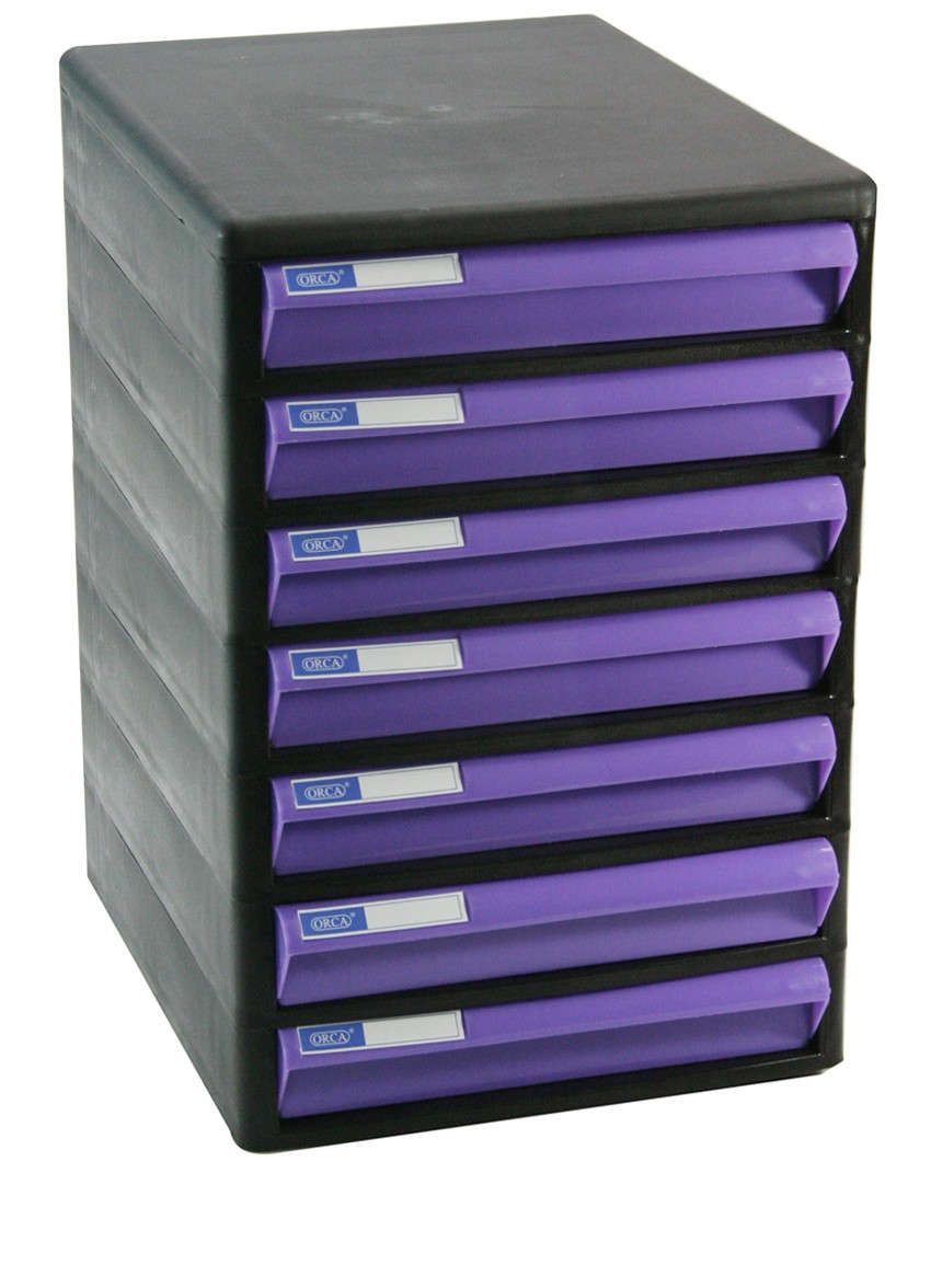 Picture of ตู้เอกสาร ออร์ก้า CBN-7 โครงดำ-ลิ้นม่วงทึบ, 25.5 x 34 x 37.5 ซม.