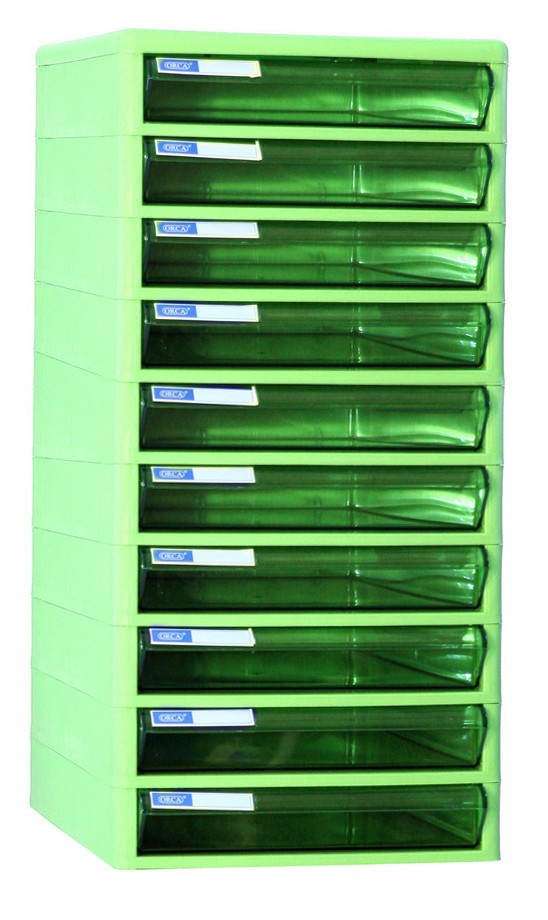 Picture of ตู้เอกสาร ออร์ก้า TCB-10 โครงเขียว ลิ้นชักเขียวใส